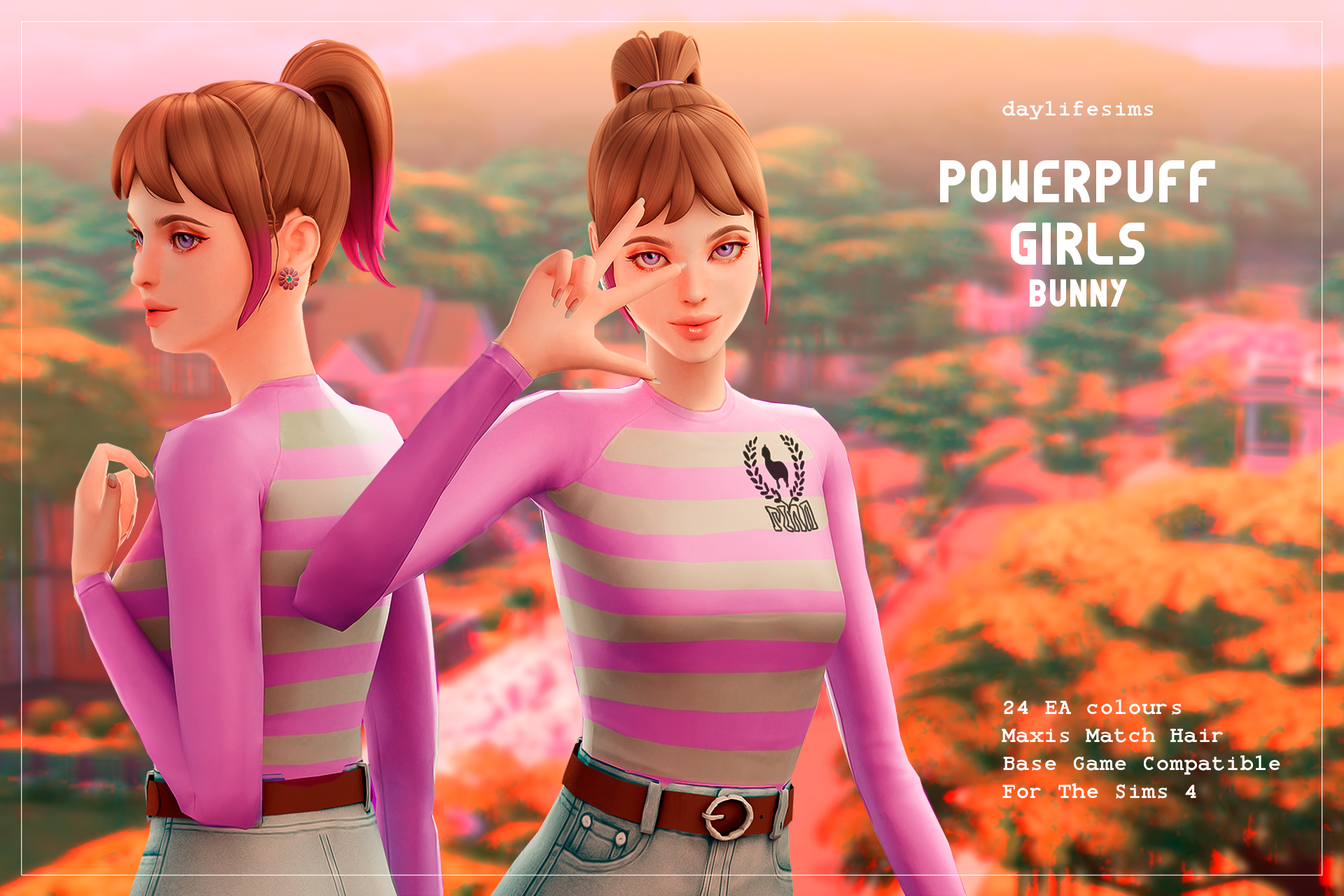 Daylifesims. Dust Bunny SIMS 4. Tiny Bunny SIMS 4. The SIMS 2 social Bunny. Flowers hair Set by daylifesims