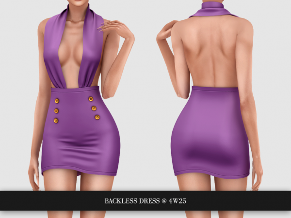 Backless Dress загрузить для Симс 4