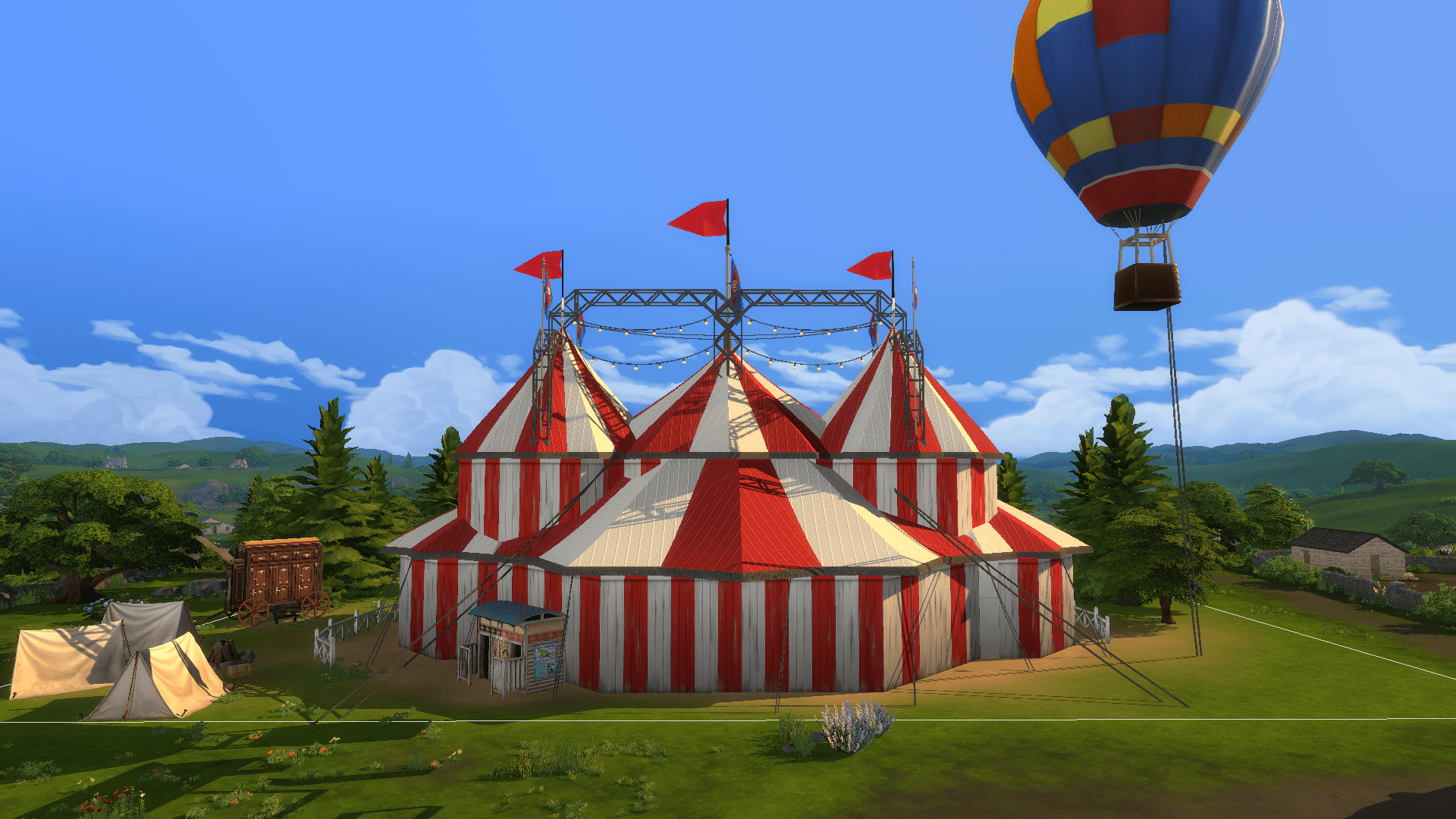 Park circus. Circus SIMS 4. Большой дом в симс 4. Парк у цирка. Участок симс 4 строительство.