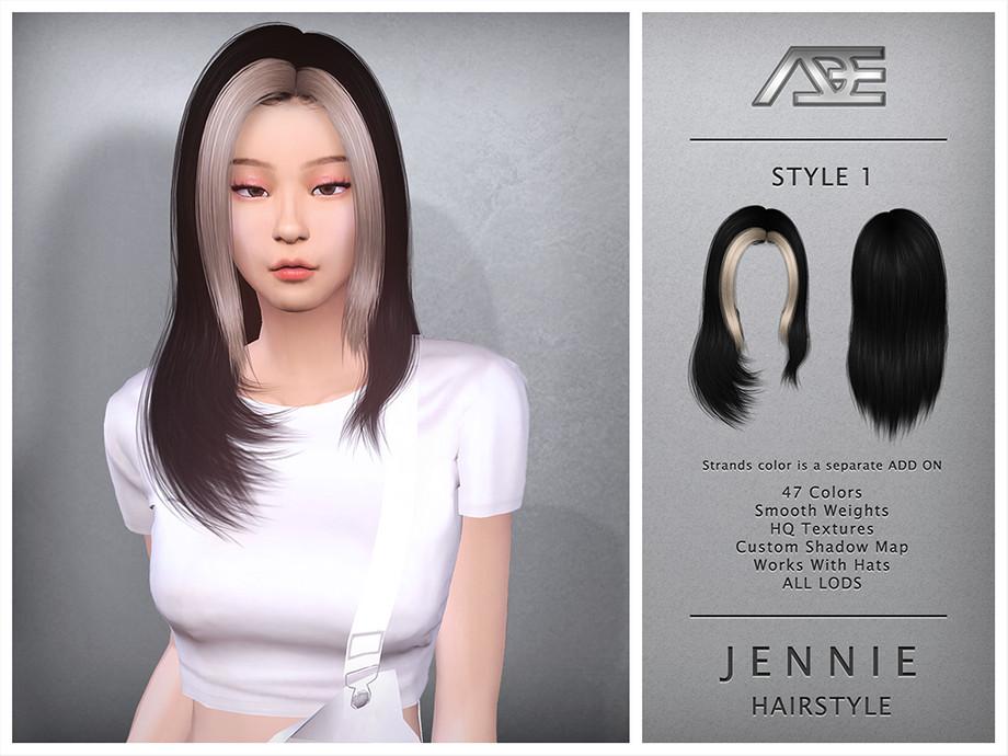 Jennie Style 1 (Hairstyle) - загрузить для Симс 4
