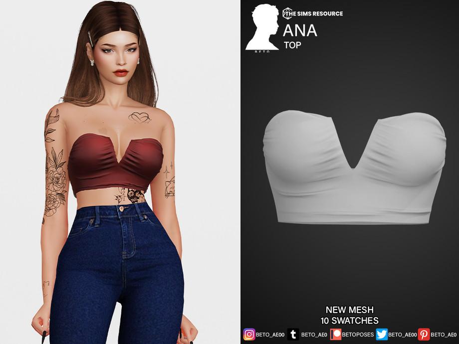 Anna tops. SIMS 4 ночнушка топ.