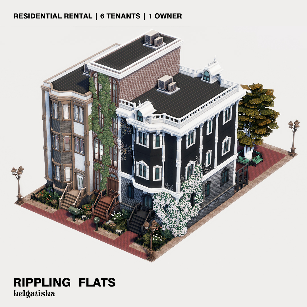 Многоквартирный дом Rippling Flats - загрузить для Симс 4